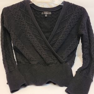 Lulus Faux Wrap Black‎ Sweater, Size S